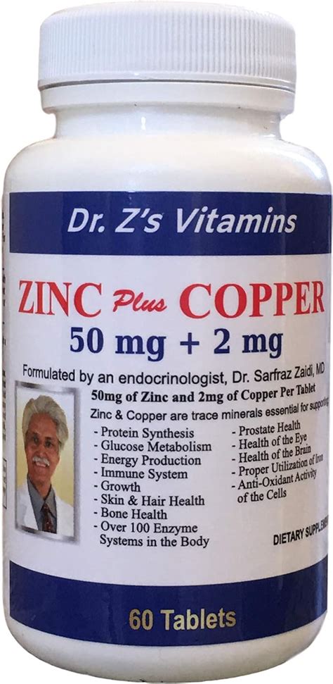 Dr. Z's Vitamins: Zinc Plus Copper - 50 MG of India | Ubuy