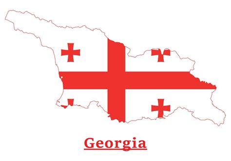 Georgia National Flag Map Design, Illustration Of Georgia Country Flag Inside The Map 15278598 ...