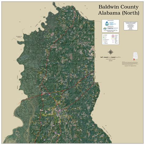 Baldwin County Alabama 2022 Aerial Wall Map | Mapping Solutions