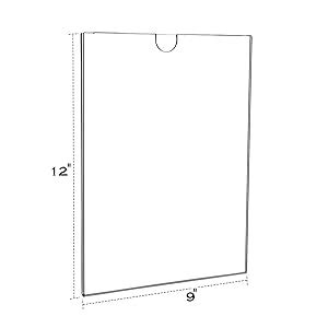 BIGIMALL Acrylic Wall Sign Holder 9x12 inch Vertical, Clear Plastic Ads ...