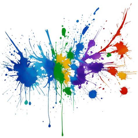 Colorful Paint Splatters On Transparent Background, Colorful Watercolor ...