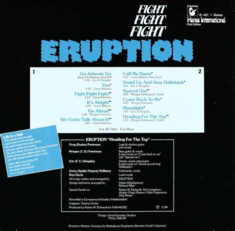 Eruption. Fight Fight Fight – Bertelsmann Vinyl Collection