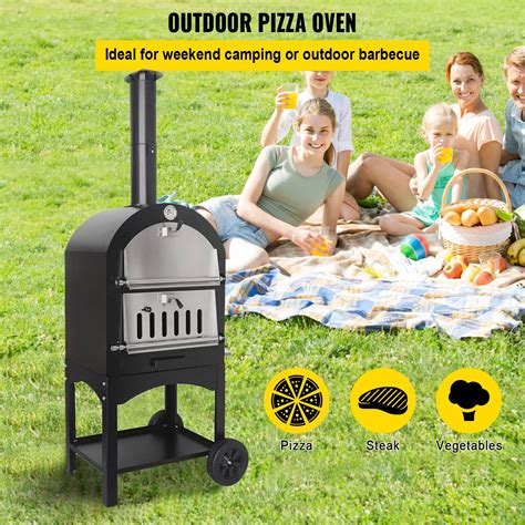 Outdoor Pizza Oven 12", Portable Wood Fire Pizza Maker with Chimney and ...