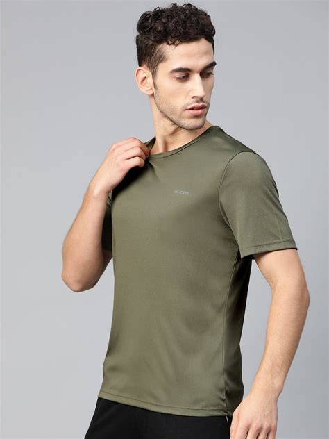 Alcis Men Olive Green Anti-Viral Round Neck Training T-shirt MAS20R103780-S