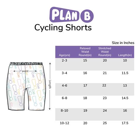 Size Chart - Altered Cycling Shorts