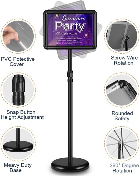 Buy 2-Pack Adjustable Poster Sign Stand, 8.5 X 11 Inch Heavy Duty ...