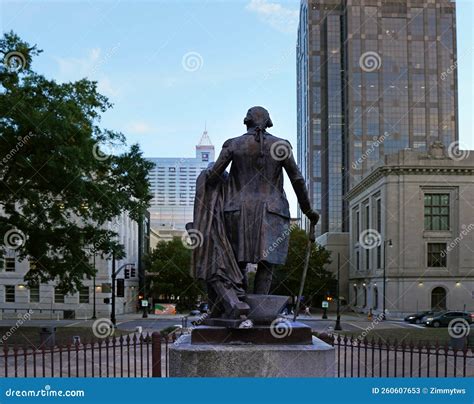 View of Fayetteville St and George Washington Statue from the Capitol ...