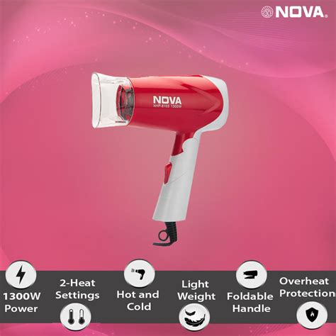 Nova Silky Shine Hot&cold Foldable NHP 8103 Hair Dryer | Blow Dryer ...
