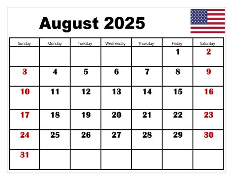 August Calendar 2025 Holidays | Calendar Printable