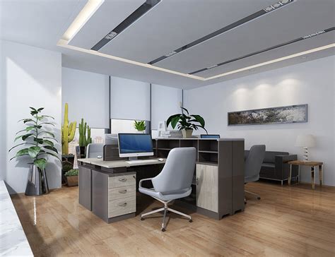 外贸公司办公室装修设计效果图_岚禾办公室设计