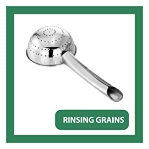 Expresso Stainless Steel Handheld Colander, Strainer with Hole Bowl ...