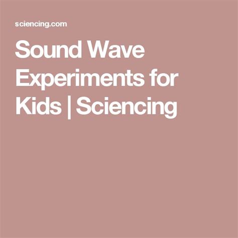Sound Wave Experiments 的图像结果