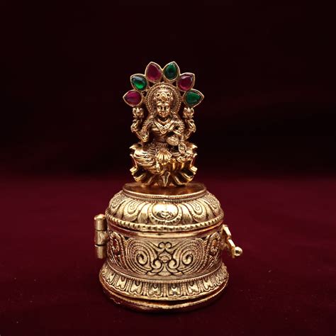 Premium Mahalakshmi Devi Kumkum Box - Sindoor Dabbi