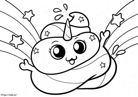 Cool Unicorn Poop Emoji coloring page
