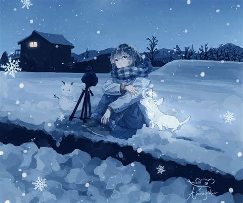 Winter Whisper — 4K Anime Girl & Snow Companion Wallpaper by Rainydays ...