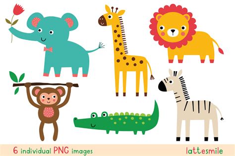 Cute Animals Clipart Graphic by lattesmile · Creative Fabrica