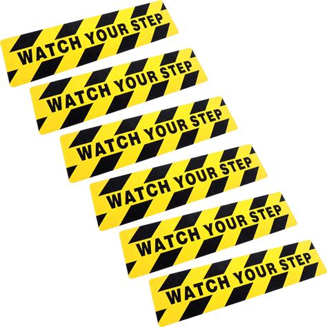 Buy Watch Your Step Floor Decals Stickers 6 x 24 Inch Warning Sticker ...