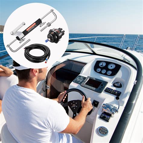 VEVOR 90HP Hydraulic Outboard Steering Kit, Marine Boat Hydraulic ...