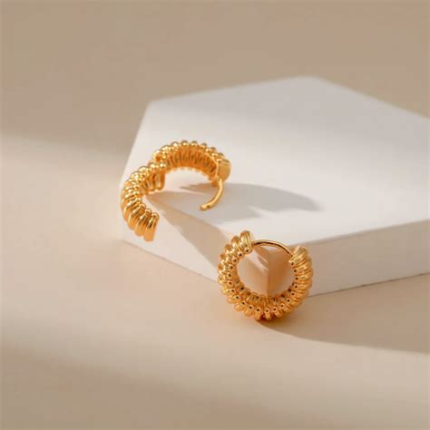 Salve Round Chunky Korean Round Gold Hoops