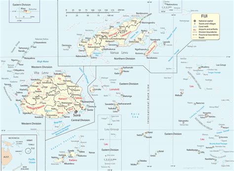 Map Fiji Islands, Suva Capital