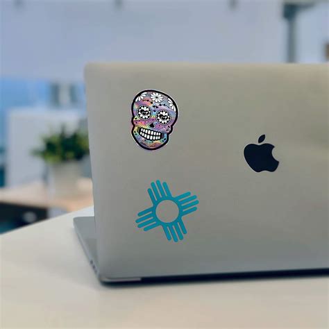 Buy 2 Zia Symbol Stickers 4 x 4 inch Turquoise Weatherproof Window ...