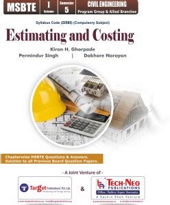 Estimating And Costing For MSBTE Sem 5 Civil Course Code : 22503: Buy ...