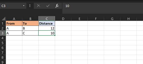 Shortest Path Using Solver 的图像结果