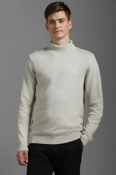 Buy Men Grey Solid Turtle Neck Full Sleeves Sweater Online - 39827344 ...