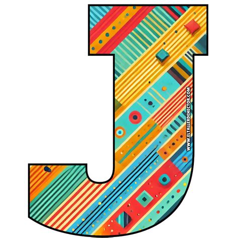 Letra J de Diagonales y Colores Vibrantes - El Taller de Hector