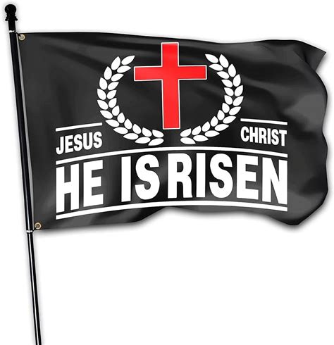 Jesus Christ He Is Risen Flag 3x5 Outdoor Double Sided Mirror Printing Christ Christian Jesus ...