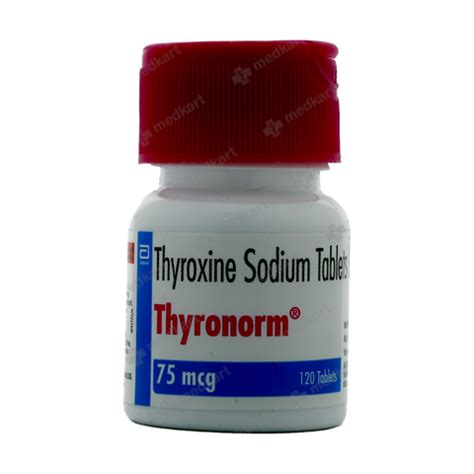 THYRONORM 75MCG TABLET 120'S, Price, Composition & Generic Alternatives ...