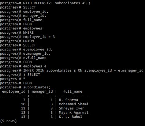 Image result for With Recursive PostgreSQL