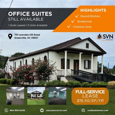 We've successfully leased one office space at 710 Lowndes Hill Rd in ...