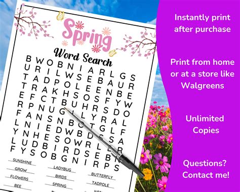 Image result for Spring Word Search Printable PDF