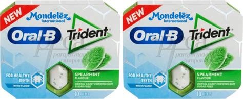 Mondelez International Trident Oral B Spearmint Sugarfree Chewing Gum ...
