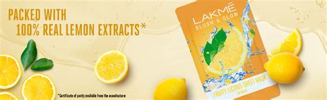 Lakme Blush & Glow Lemon Sheet Mask, 25 ml : Amazon.in: Fashion