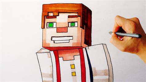 How to draw Jesse from Minecraft Story Mode step by step drawing lesson ...