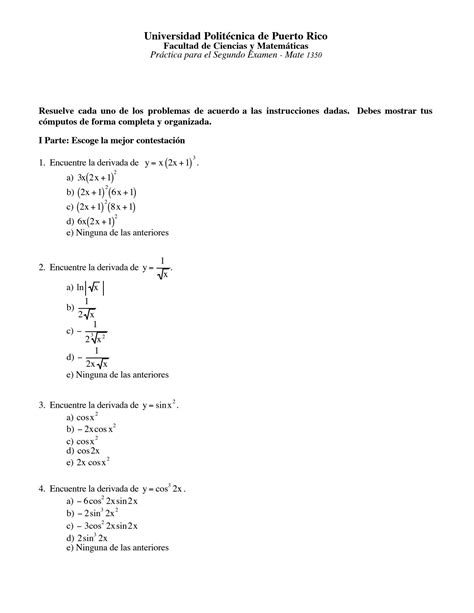 SOLUTION: Calculo i math 1350 2 universidad politecnica de puerto rico ...