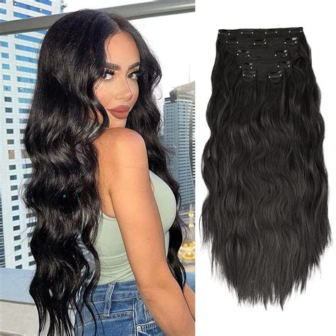 Amazon.com : NAYOO Clip in Hair Extensions for Women 20 Inch Long Wavy ...