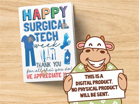 Surgical Tech Week Gift Printable, Surgical Tech Appreciation Card ...