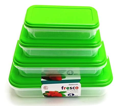 Buy Fresco Plastic Storage Container - 3300 ml, 1900 ml, 1000 ml, 700 ...