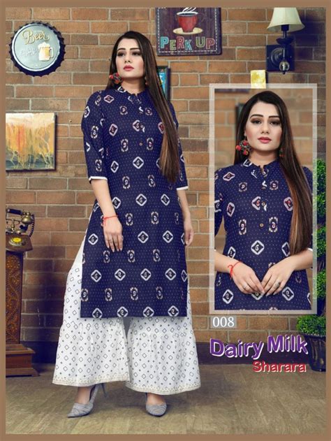 Aagya Dairy Milk Sharara 6 Kurti With Plazo Collection