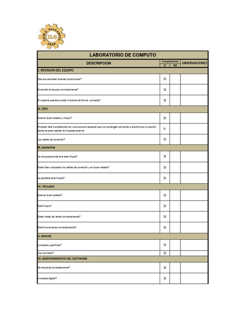 Computer Lab Checklist 的图像结果