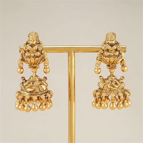 Gold Plated Silver Jhumkas Earrings | Gold Plated Silver Stone Jhumkas ...