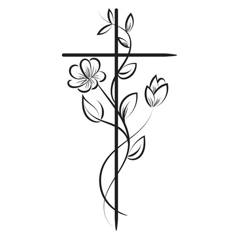 Holy Cross with Floral design for print or use as card, flyer, Tattoo ...