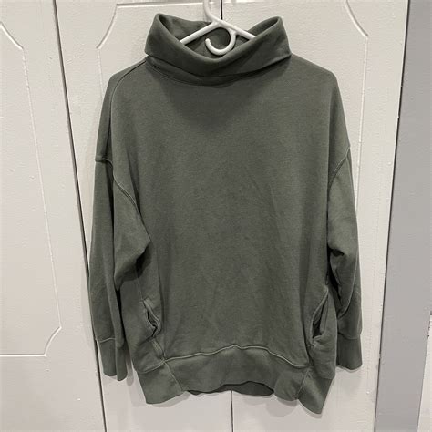 Aerie Green Turtle Neck Oversized Sweatshirt Size Sma… - Gem