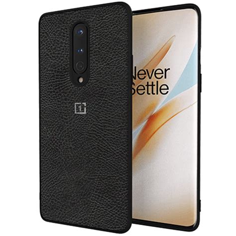 Riggear Sleek OnePlus 8 Back Cover Case (TPU+PC | Black Leather ...