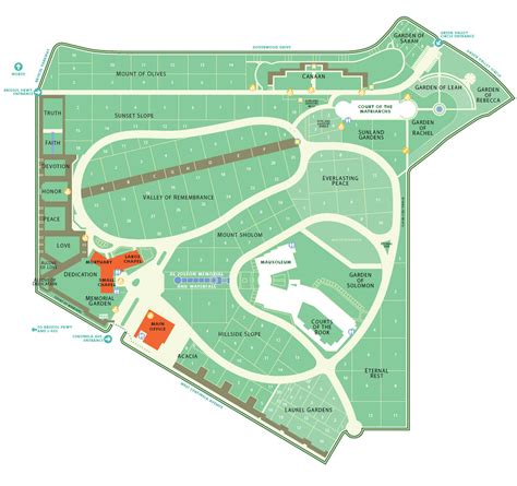 Forest Lawn Hollywood Hills Cemetery Map Vale Of Peace