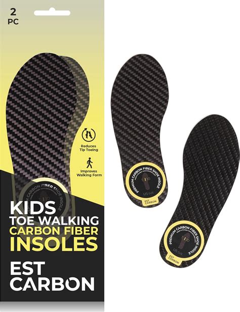 Amazon.com: ESTCARBON Kids Carbon Fiber Insoles for Children's Idiopathic Toe Walking 2 Pieces ...