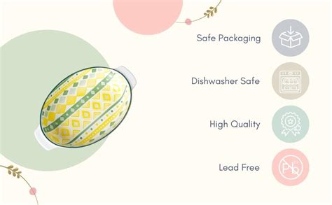 Buy Nestasia Yellow and Green Oval Mandala Ceramic Casserole Dish With ...